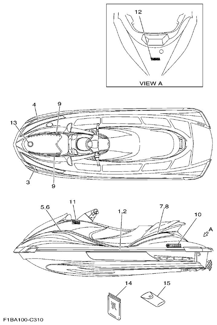 Yamaha FX10 GRAPHICS parts diagram